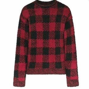 Skims Plaid Red and Black Women's Sweater